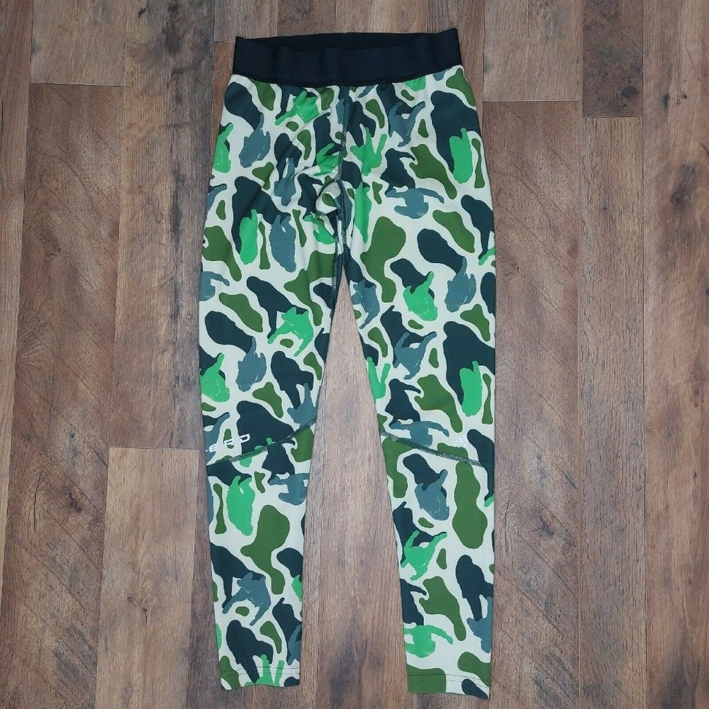 Adidas x N.E.R.D Womens Leggings Medium Techfit Green Camo Pharrell Williams